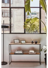 Konzolasztal tölgyfa dekorral 120x30 cm Yona - Kave Home