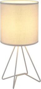 Globo 21734G Asztali lámpa, fém szürke, textil szürke, kábel PVC fehér, billenőkapcsoló a kábelen, ø: 160mm, M: 345mm, kábelhossz 1300mm, 1x E14 40W 230V izzó nélkül