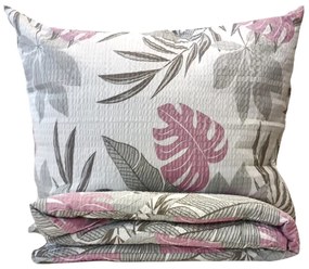 Krepp lapok Tropic rózsaszín TiaHome - 1x Párna 90x70cm, 1x Paplan 140x200cm