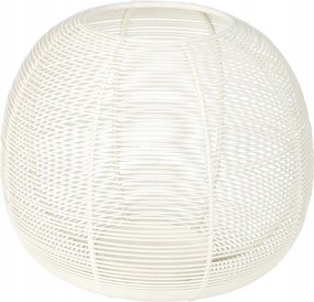 Gömb gyertyatartó 19×15 cm, dróttal, fehér