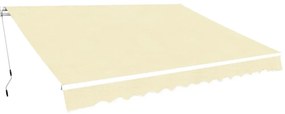 kézi működtetésű összecsukható napellenző, krémszínű, 400 cm