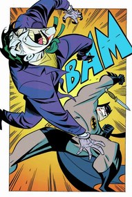 Művészi plakát Joker and Batman fight, (26.7 x 40 cm)