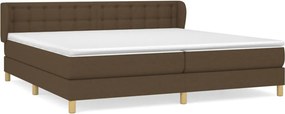 vidaXL sötétbarna szövet rugós ágy matraccal 200 x 200 cm