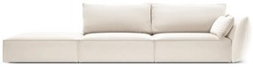 Bézs bársony kanapé, jobb oldali 264 cm Vanda – Mazzini Sofas