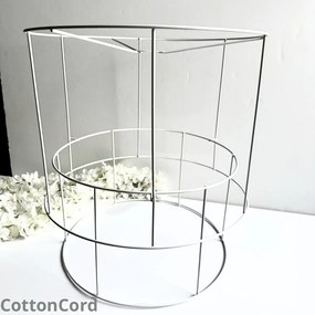 Dupla kombinált lámpatartó állvány, lámpabúra 40 cm Fehér 42 cm magas