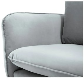 Vienna világosszürke bársony kanapé, 200 cm - Cosmopolitan Design