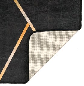 fekete-arany mosható csúszásgátló szőnyeg 80 x 150 cm