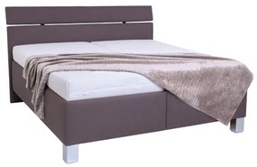 Kárpitozott ágy ALIS, ágyneműtartóval, matrac nélkül, 180x200 cm, barna