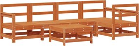 vidaXL Kerti lounge szett 6 pcs Viaszbarna Tömör fenyő