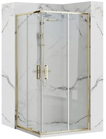 Rea Punto zuhanykabin 87.5x87.5 cm négyzet arany fényes/átlátszó üveg REA-K6440
