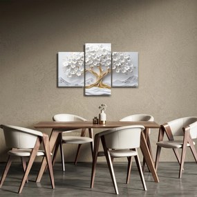 Kép – 3D elegáns életfa virágokkal (90x60 cm)