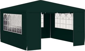 vidaXL zöld rendezvénysátor oldalfalakkal 4 x 4 m 90 g/m²