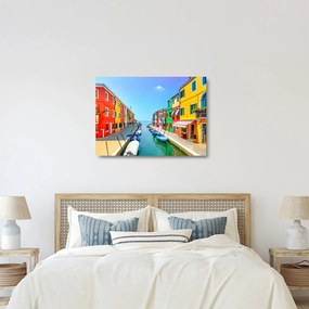 Kép - Burano sziget, Velence, Olaszország (üvegen) (70x50 cm)