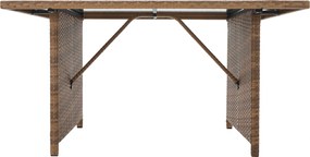 Kerti rattan szett, szürkésbarna/világosbarna, SAGIR