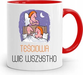 Piros Anyós Bögre Anyós Mindent Tud fényképes nyomattal