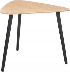 Dohányzóasztal Háromszög Alakú Fa Asztallappal, 64 x 60 x 48 CM