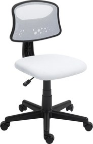 HOMCOM Karfa Nélküli Ergonomikus Irodai Szék Háló Háttal Forgó Íróasztali Szék Magasságállító Irodai Szék 120 kg Teherbírás Fehér | Aosom