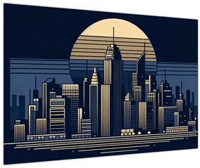 Kép – Geometrikus város (90x60 cm)