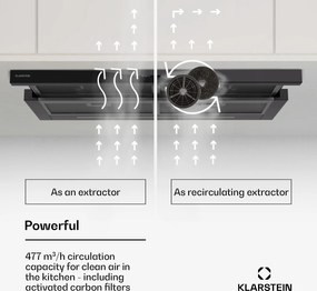 Klarstein Mariana 90 Neo, lapos páraelszívó, 90 cm, 640 m³/h, légelszívás, LED