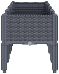 szürke PP rácsos kerti ültetőláda 160 x 40 x 42 cm