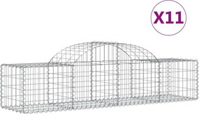 vidaXL 11 db íves horganyzott vas gabion kosár 200x50x40/60 cm
