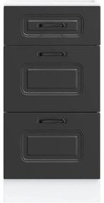 fekete, műfa konyhaszekrény „Kalmar”