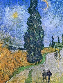 Reprodukció Road with Cypresses, 1890, Vincent van Gogh