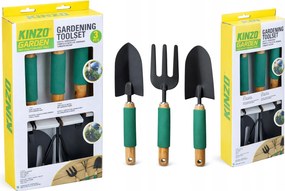 Kerti szerszám készlet 3db Lapát Gereblye Körmök Kinzo
