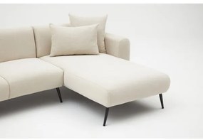 L alakú sarokülőgarnitúra PISA, krémszínű, jobb oldali