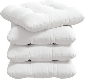 vidaXL Ülőpárnák 4 pcs Fehér 40 x 40 x 12 cm szövet