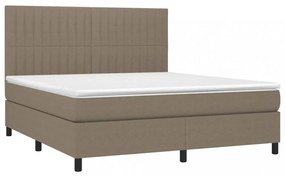 tópszínű szövet rugós és LED-es ágy matraccal 160x200 cm