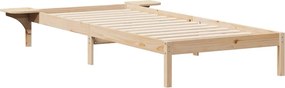 vidaXL Ágykeret éjjeliszekrényekkel Természetes 90 x 210 cm