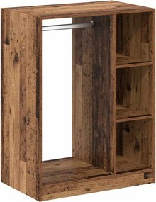 vidaXL Ruhásszekrény polcokkal tárolóval Öreg fa 77 x 48 x 102 cm