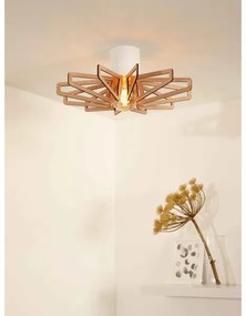 Lucide 77184/45/31 - Mennyezeti lámpa ZIDANE 1xE27/15W/230V fehér/barna