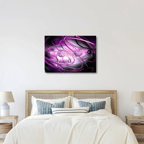 Gyönyörű lila absztrakció képe (üvegen) (70x50 cm)