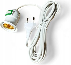 Izzó foglalat E27 foglalattal kábellel és kapcsolóval 5m fehér 40W