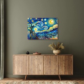 Üveg kép – Csillagos éjszaka mozaikja (70x50 cm)
