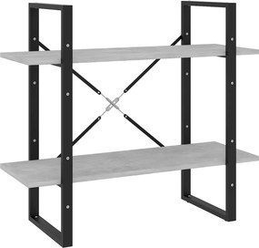 vidaXL 2-szintes betonszürke szerelt fa könyvszekrény 80 x 30 x 70 cm