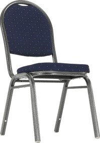 Szék, egymásra rakható, sötétkék szövet/szürke keret, JEFF 2 NEW