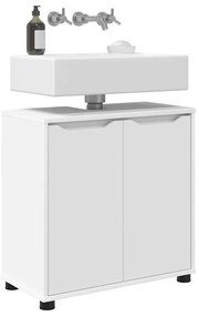 Fürdőszoba mosdószekrény ajtóval Fehér 60 x 30 x 60 cm Faanyag