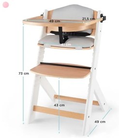 KINDERKRAFT - Gyerek étkezőszék ENOCK párnákkal szürke/fehér