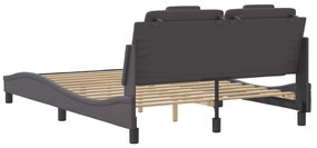 szürke ágykeret Viana LED-ekkel matrac nélkül 140 x 190 cm