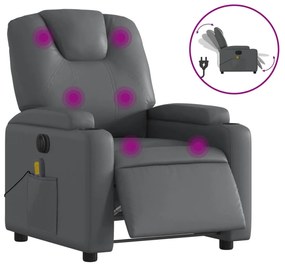 szürke műbőr elektromos dönthető masszázsfotel