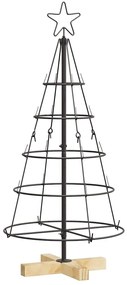 Karácsonyi kúp fa állvánnyal Fekete 90 cm Acél