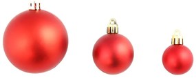 100 darabos piros karácsonyi gömb készlet 3/4/6 cm