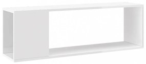magasfényű fehér szerelt fa TV-szekrény 100 x 24 x 32 cm