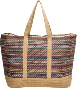 Bézs-fekete nagy mintás strandtáska „Jelly”