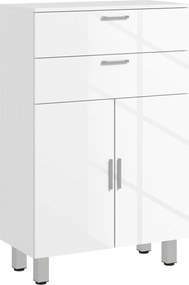 kleankin Modern Fürdőszobai Segédszekrény 2 Fiókkal, Állítható Polcokkal - Fürdőszobai Tárolóegység Nappalihoz, Hálószobához, Antitippert 35 kg, 60x30