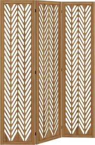 HOMCOM 3-paneles Összecsukható Szobai Elválasztó 120x1.7x170 cm Természetes Fa Geometrikus Mintával Irodához és Hálószobához | Aosom