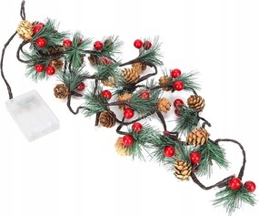 Karácsonyi Elemes Lámpa Karácsonyfa Toboz Lánc 20 Led 2m LS-20